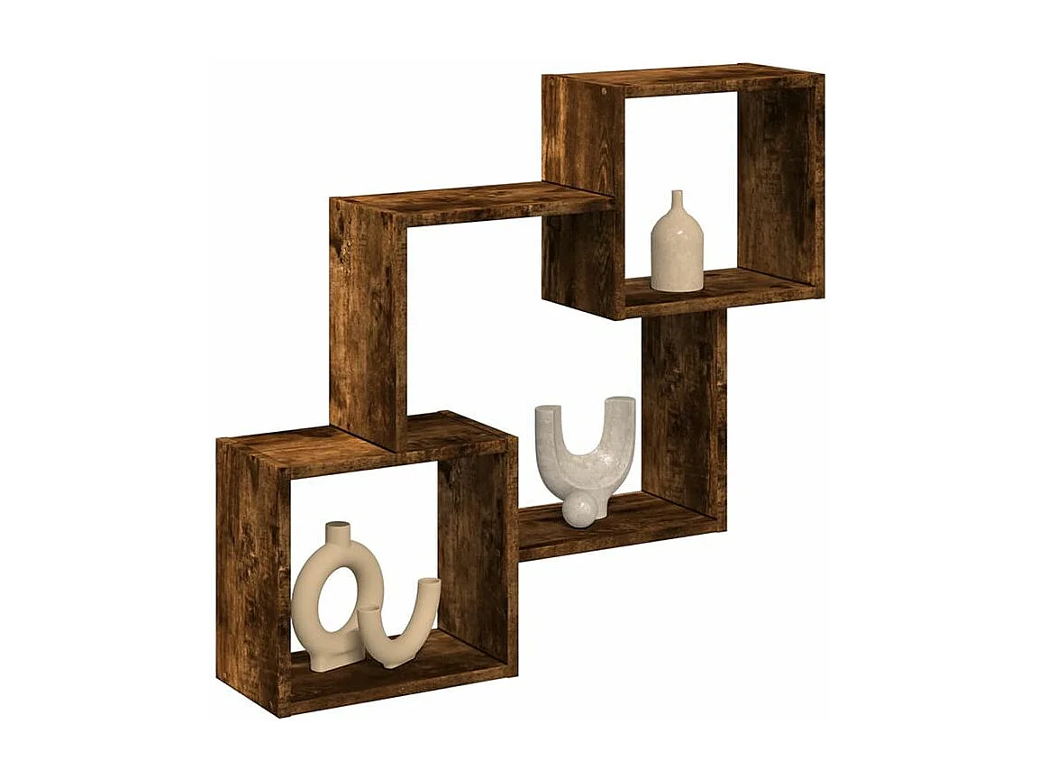 Armoire murale 78x18x71 chêne fumé d'ingénierie