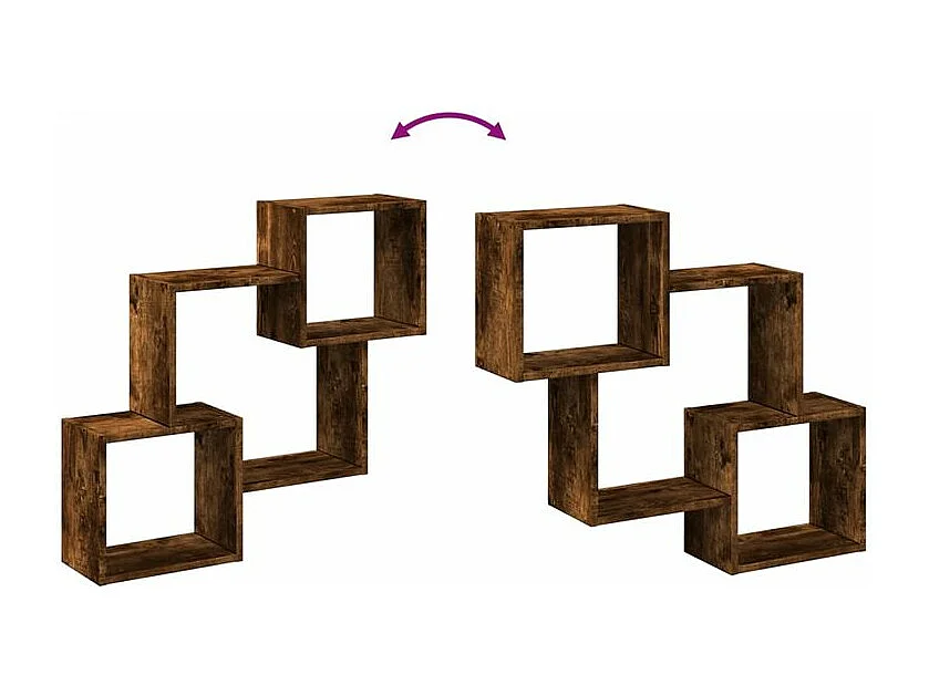 Armoire murale 78x18x71 chêne fumé d'ingénierie