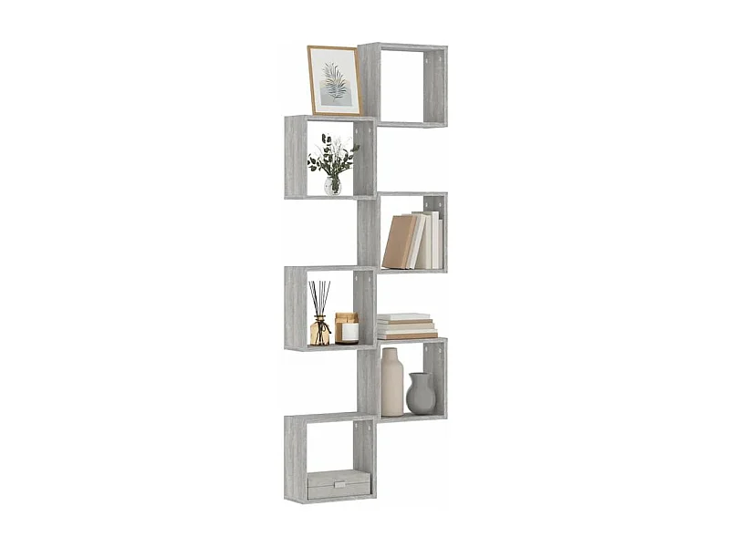 Étagères cube murales 6 pcs sonoma gris 30x15x30