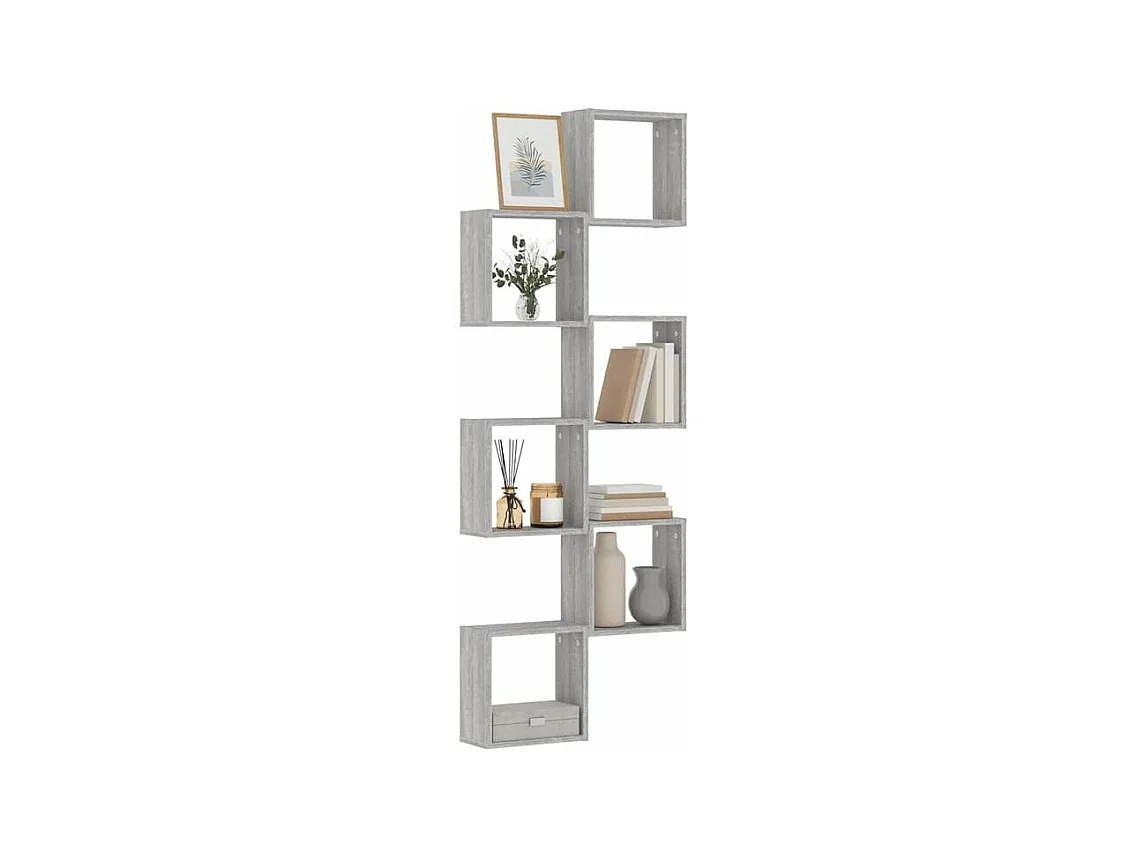 Étagères cube murales 6 pcs sonoma gris 30x15x30
