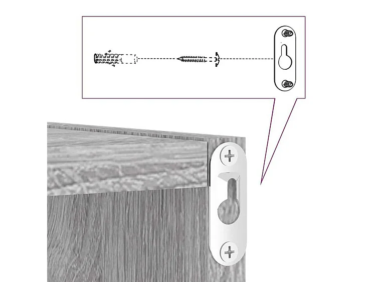 Étagères cube murales 6 pcs sonoma gris 30x15x30