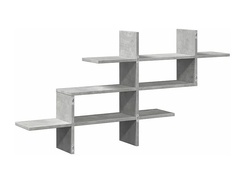 Étagère murale gris béton 124,5x18x60,5 bois d'ingénierie