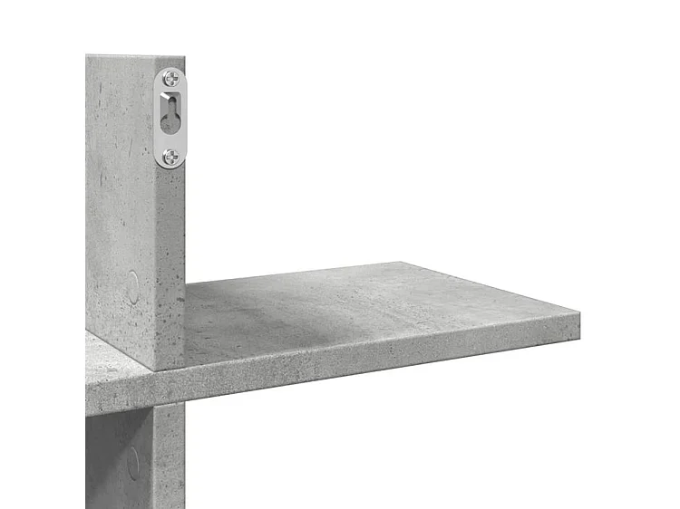 Étagère murale gris béton 124,5x18x60,5 bois d'ingénierie
