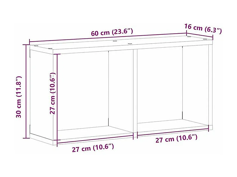 Armoire murale 60x16x30 blanc bois d'ingénierie