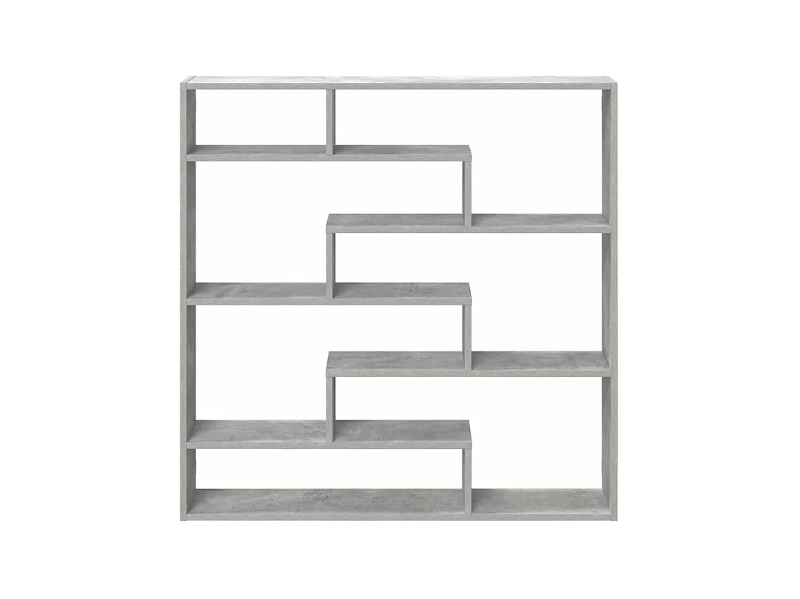 Étagère cube murale 7 compartiments gris béton bois ingénierie