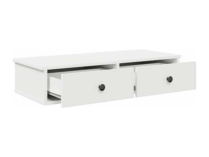 Étagère murale avec tiroirs blanc 80x31x17 bois d'ingénierie