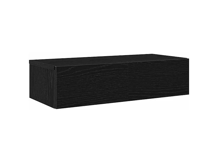 Étagère murale avec tiroirs noir 60x26,5x15 bois d'ingénierie