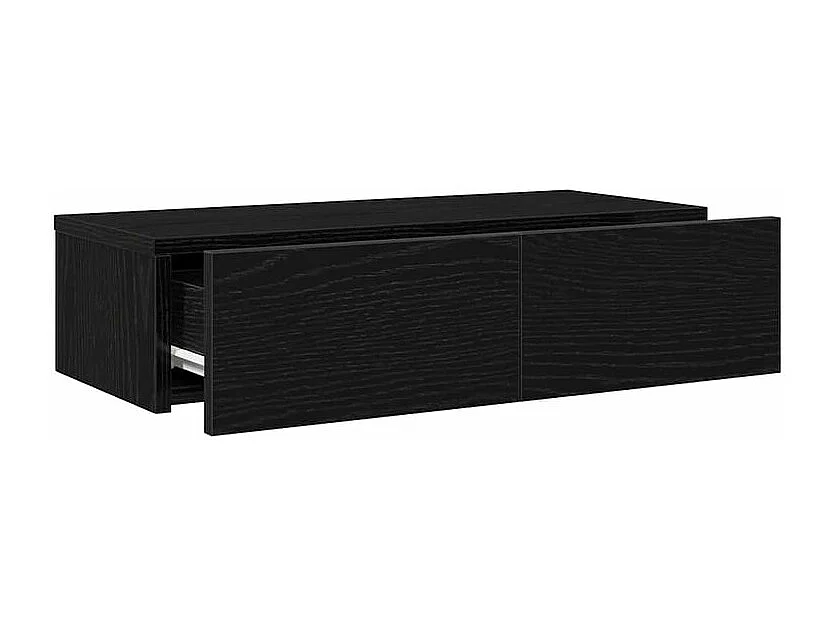 Étagère murale avec tiroirs noir 60x26,5x15 bois d'ingénierie