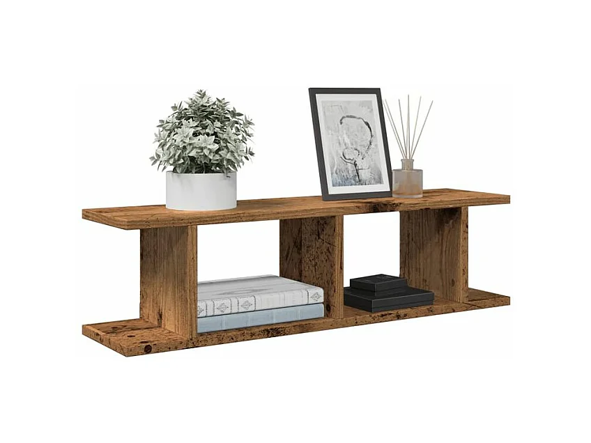 Étagères murales 2 pcs vieux bois 75x18x20 bois d'ingénierie