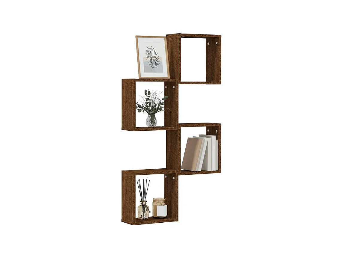 Étagères murales sous forme cube 4 pcs chêne marron 30x15x30