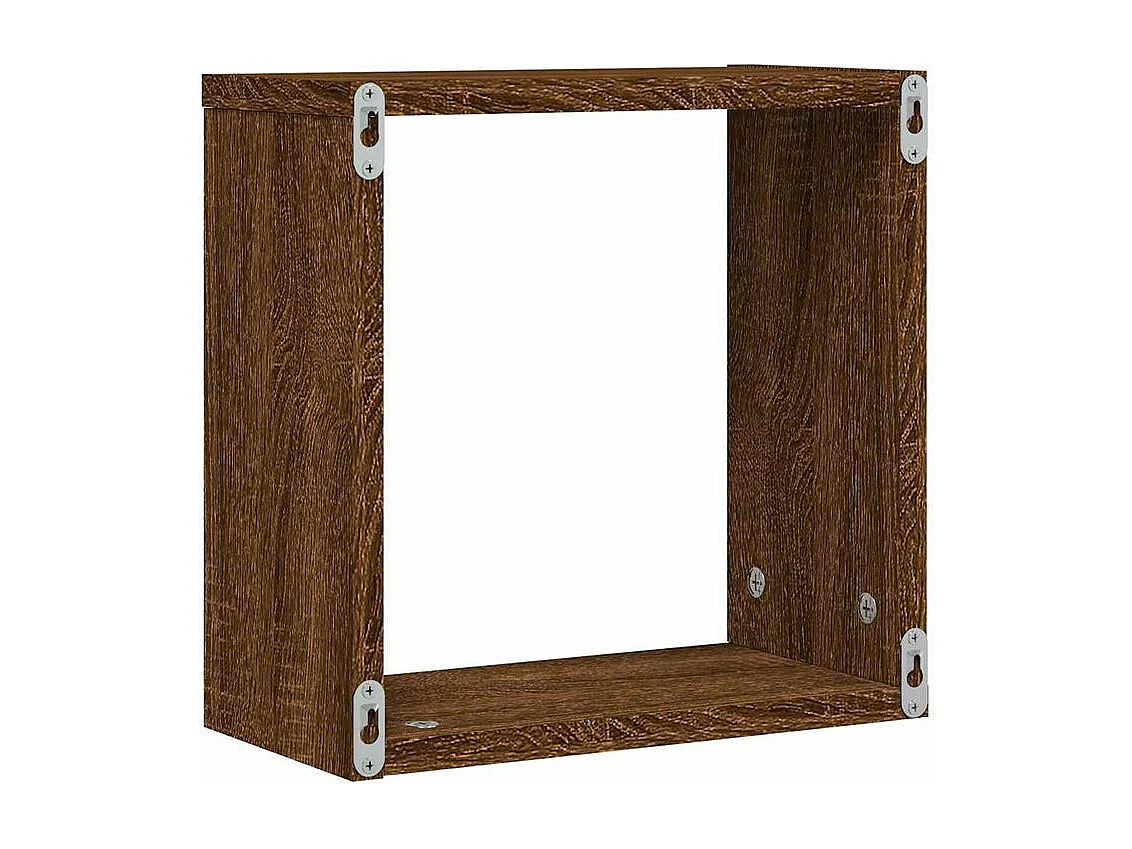 Étagères murales sous forme cube 4 pcs chêne marron 30x15x30