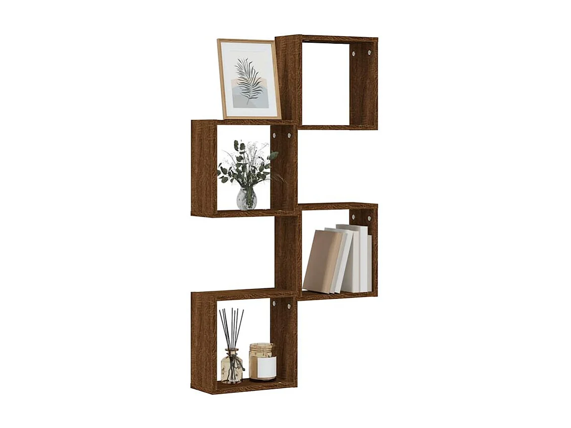 Étagères murales sous forme cube 4 pcs chêne marron 30x15x30