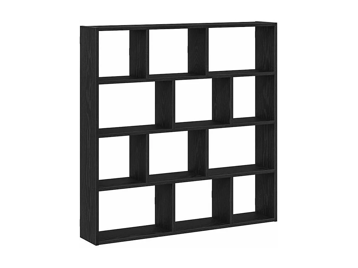 Étagère cube murale 12 compartiments noir bois d'ingénierie