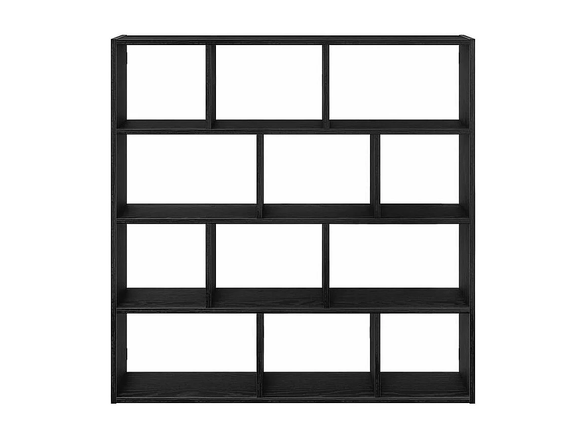 Étagère cube murale 12 compartiments noir bois d'ingénierie