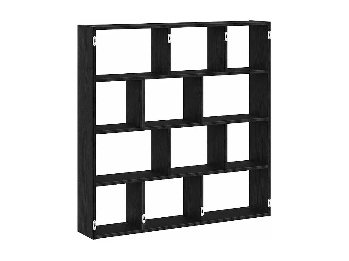 Étagère cube murale 12 compartiments noir bois d'ingénierie