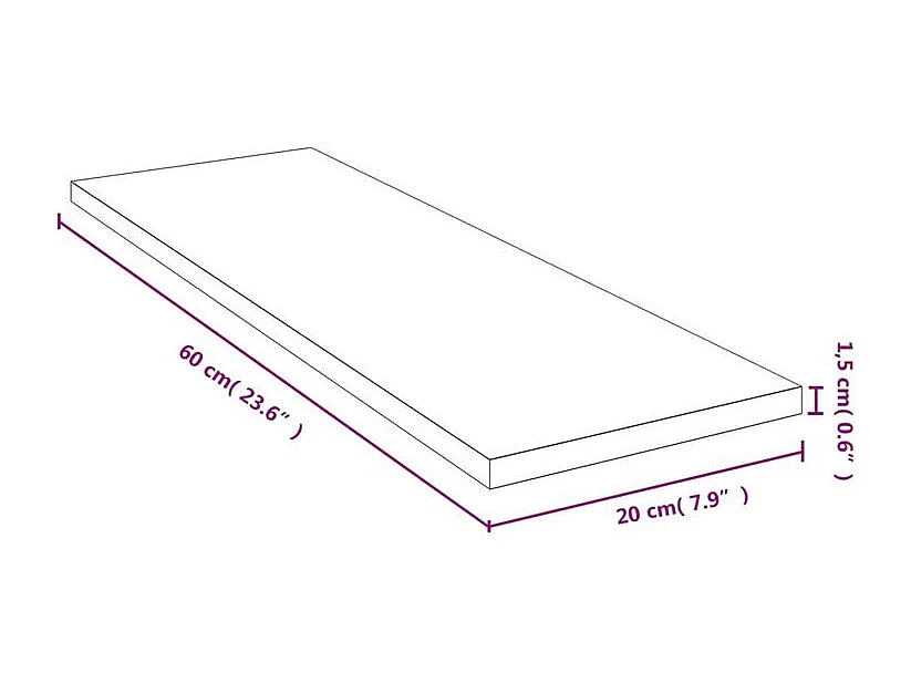 Étagère murale 60x20x1,5 bambou