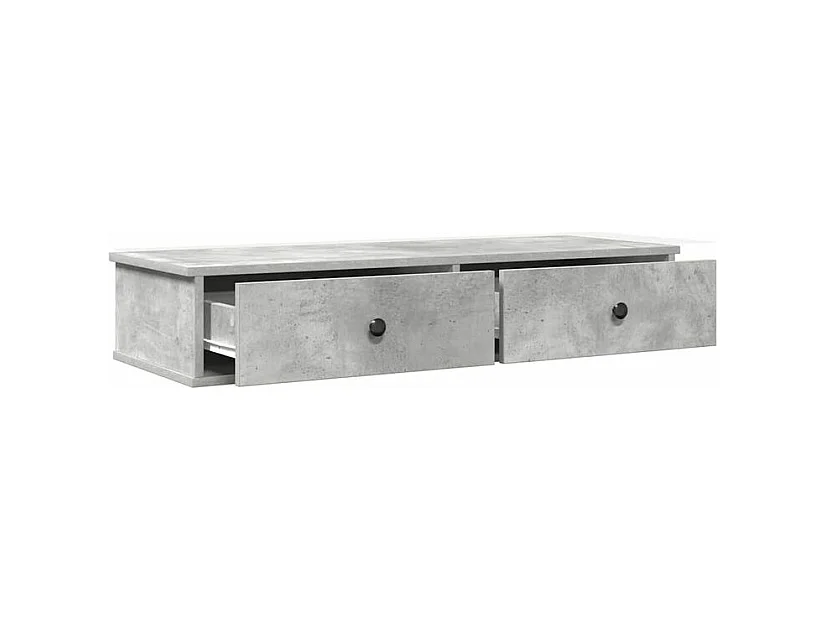 Étagère murale avec tiroirs gris béton bois d'ingénierie