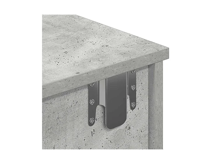 Étagère murale avec tiroirs gris béton bois d'ingénierie