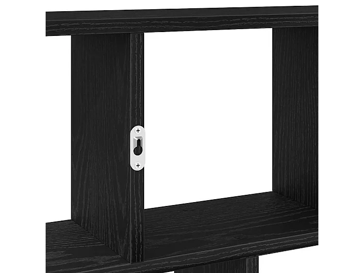 Étagère cube murale 12 compartiments noir bois d'ingénierie