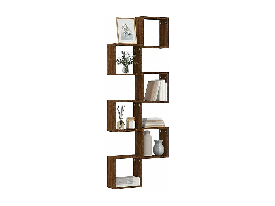 Étagères murales sous forme cube 6 pcs chêne marron 30x15x30