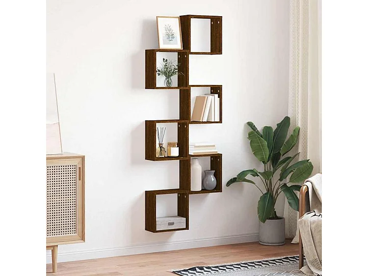 Étagères murales sous forme cube 6 pcs chêne marron 30x15x30