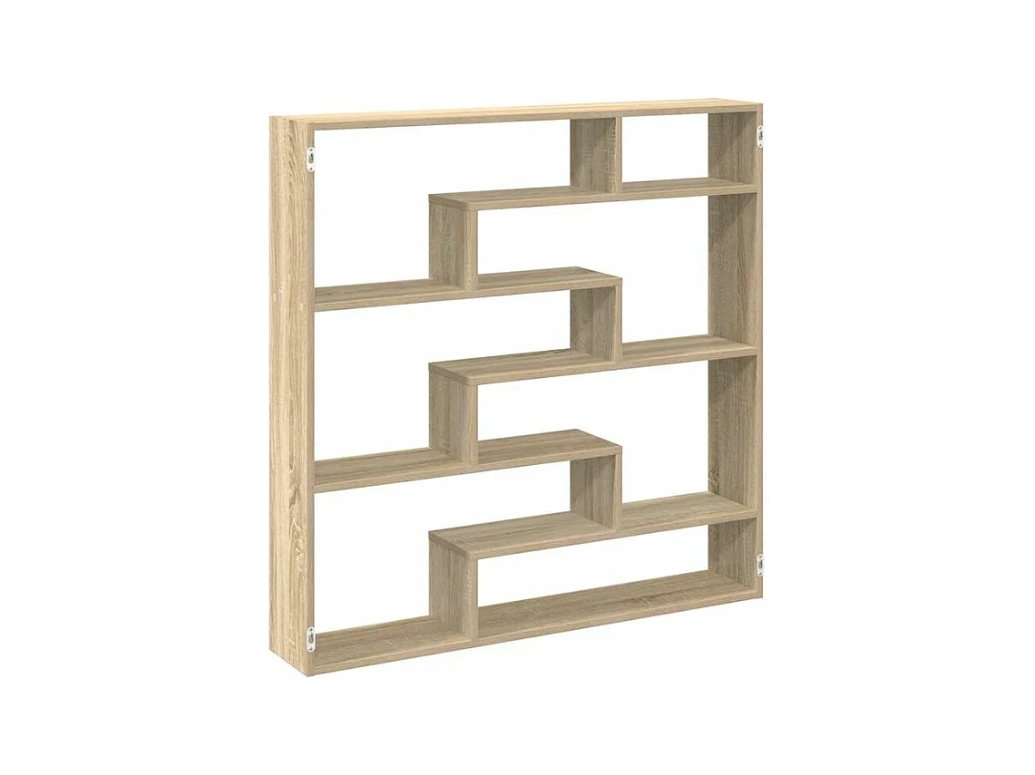 Étagère cube murale 7 compartiments chêne sonoma