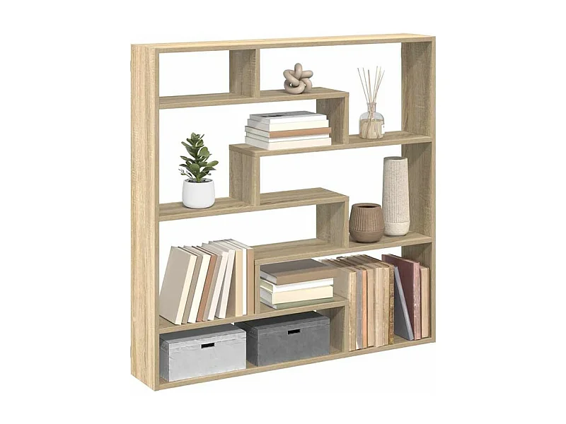 Étagère cube murale 7 compartiments chêne sonoma