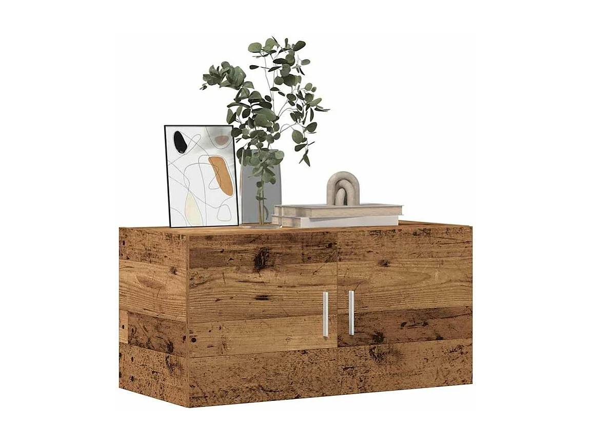 Armoire murale Korane L80xH40xP39 – Sobre et Polyvalente-Couleur Marron noisette