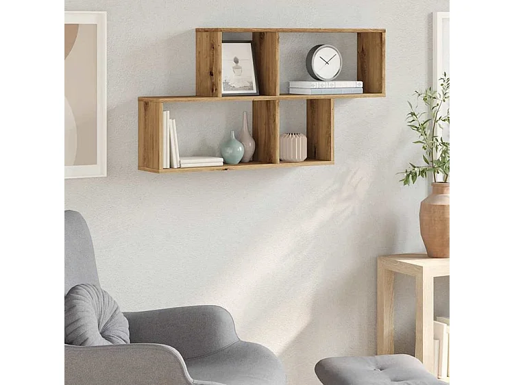 Étagère murale chêne artisanal 100x18x53 bois d'ingénierie
