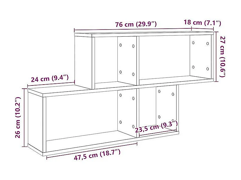 Étagère murale chêne artisanal 100x18x53 bois d'ingénierie