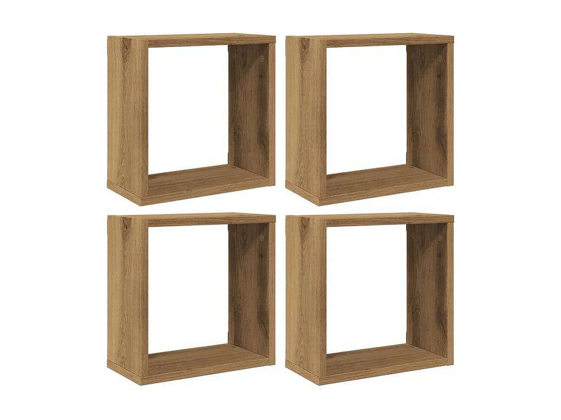 Étagères cube murales 4 pcs chêne artisanal bois d'ingénierie
