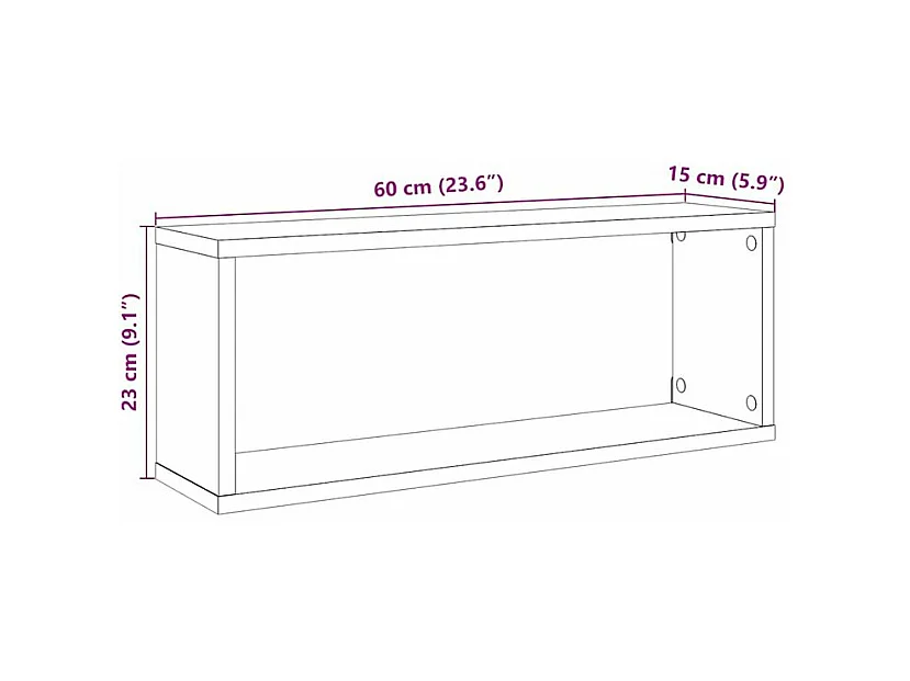 Étagères cube murales 4 pcs chêne artisanal 60x15x23