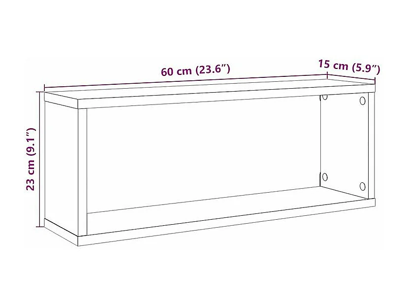 Étagères cube murales 4 pcs chêne artisanal 60x15x23
