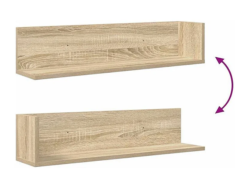 Étagères murales 2 pcs chêne sonoma 75x16,5x16,5