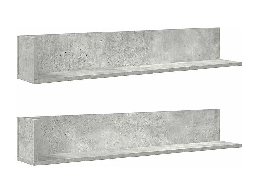 Étagères murales 2 pcs gris béton 100x16,5x16,5