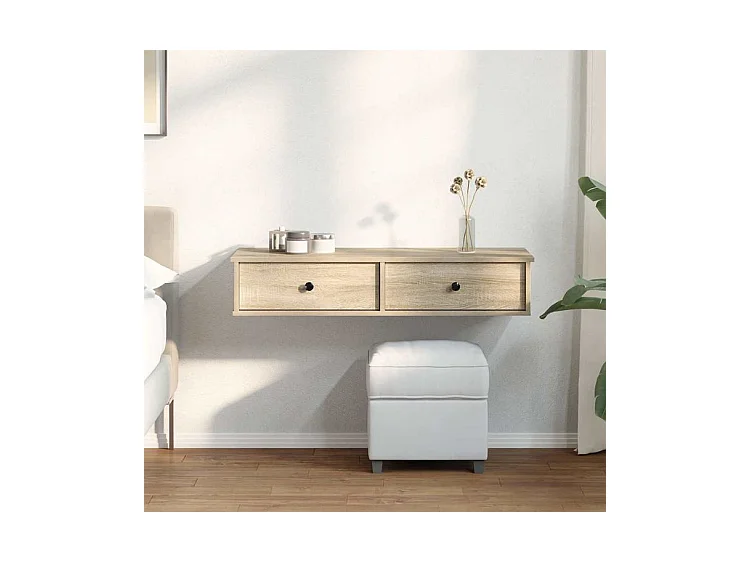 Étagère murale avec tiroirs chêne sonoma bois d'ingénierie