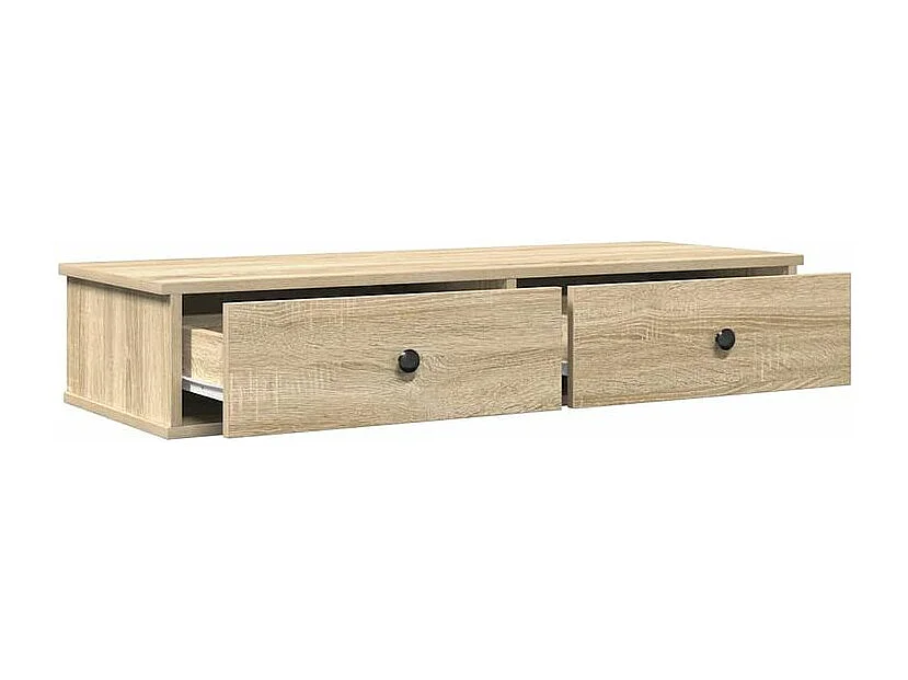 Étagère murale avec tiroirs chêne sonoma bois d'ingénierie