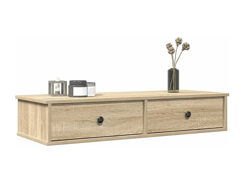 Étagère murale avec tiroirs chêne sonoma bois d'ingénierie