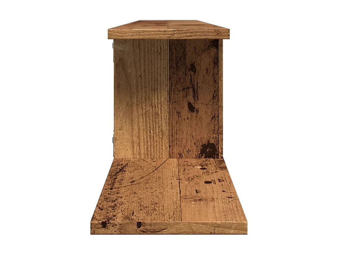 Étagère TV murale en bois Nokiz L125xH23xP18 - Adaptez à vos besoins-Marron noisette