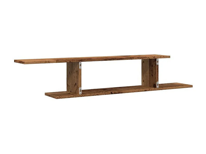 Étagère TV murale en bois Nokiz L125xH23xP18 - Adaptez à vos besoins-Marron noisette