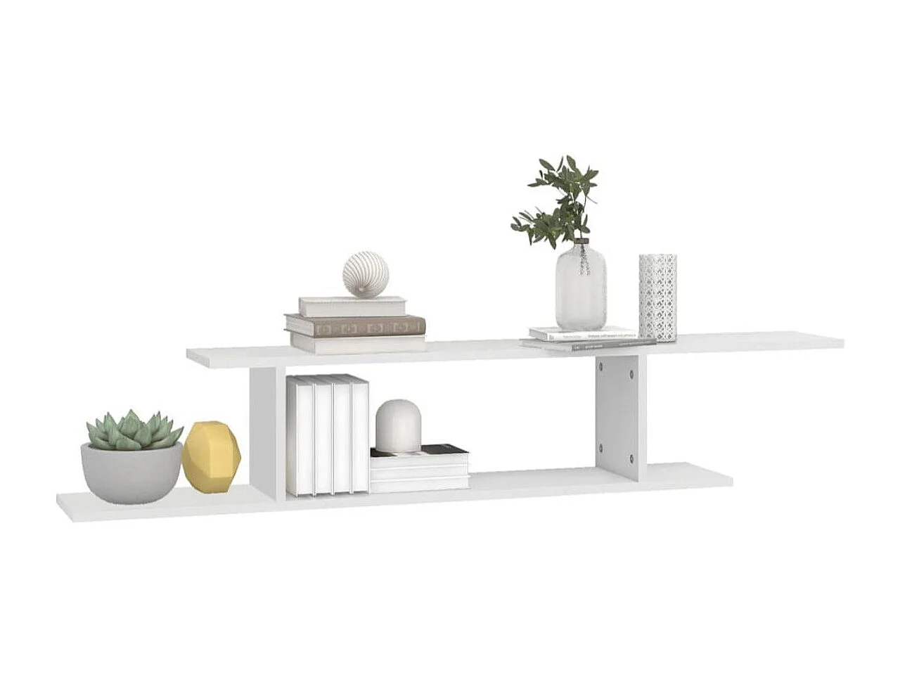 Étagère TV murale en bois Nokiz L125xH23xP18 - Adaptez à vos besoins-Marron noisette