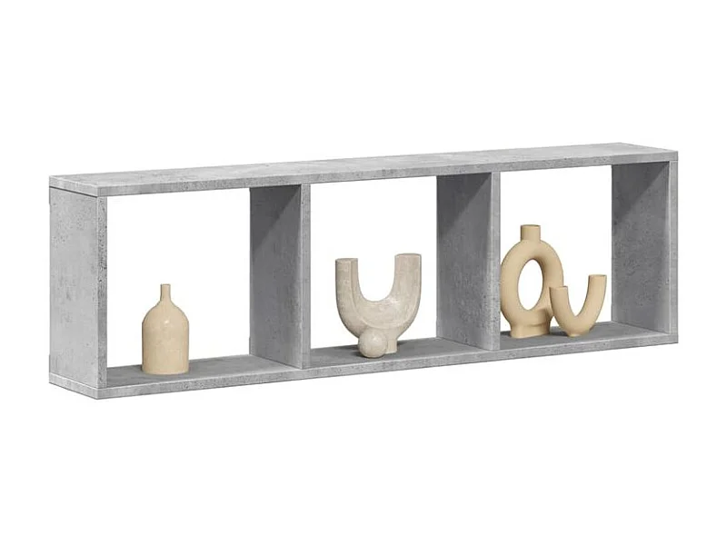 Armoire murale 100x16x30 gris béton bois d'ingénierie