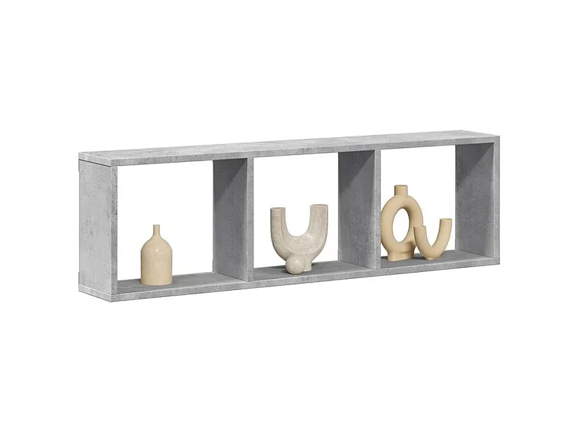 Armoire murale 100x16x30 gris béton bois d'ingénierie