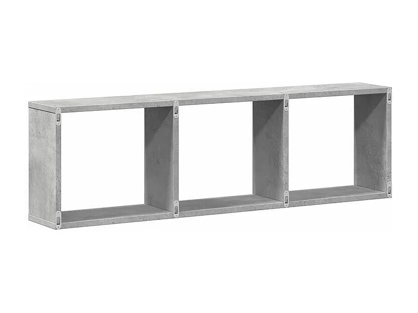 Armoire murale 100x16x30 gris béton bois d'ingénierie