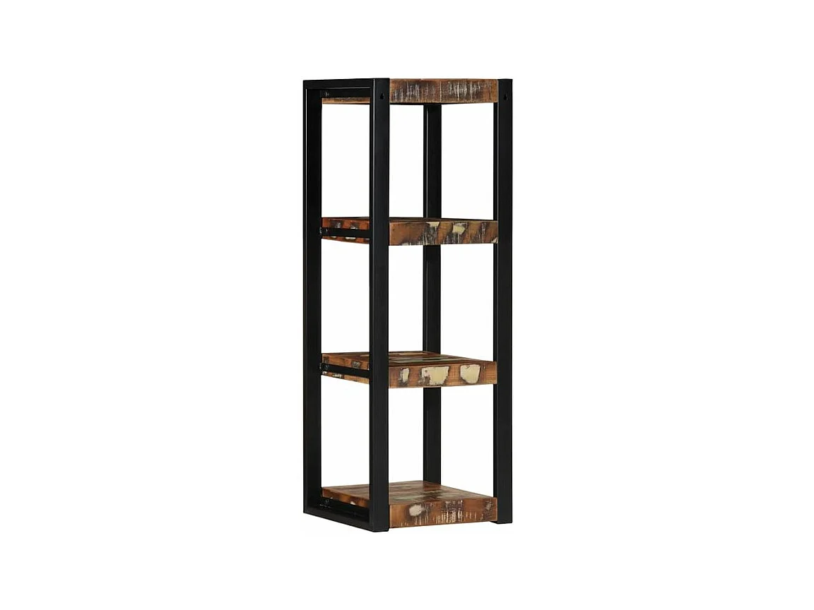 Étagère murale multicolore 35x35x100 bois massif récupération