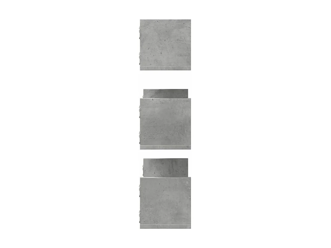 Étagères murales 3 pcs gris béton 58x18x18 bois d'ingénierie
