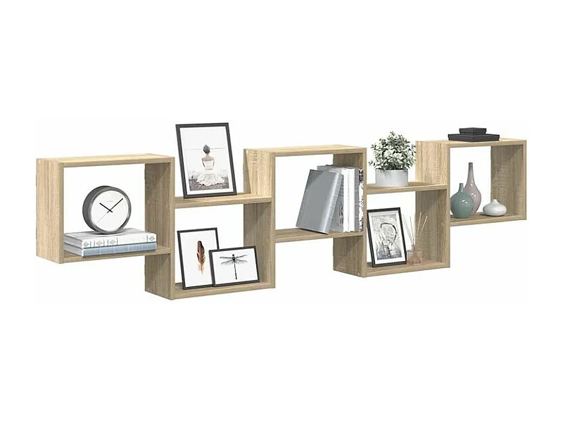 Étagère cube murale 5 compartiments chêne sonoma