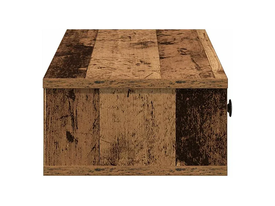 Étagère murale avec tiroirs vieux bois bois d'ingénierie