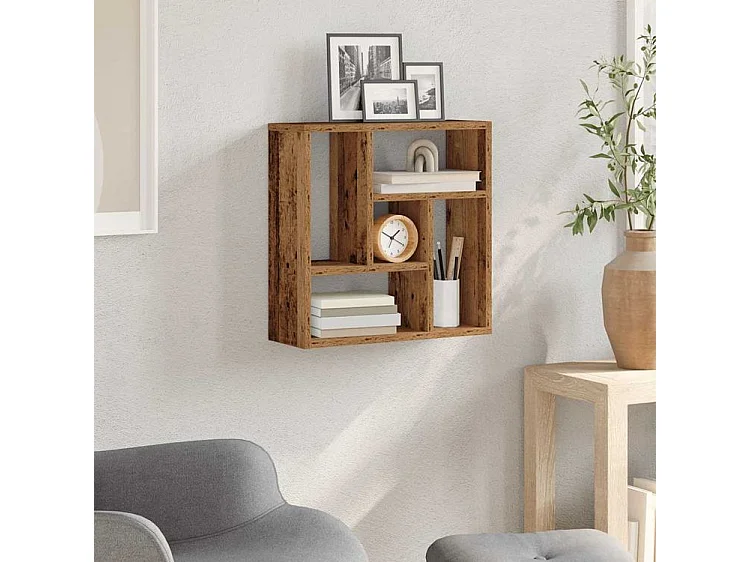 Étagère murale vieux bois 45x16x45 bois d'ingénierie