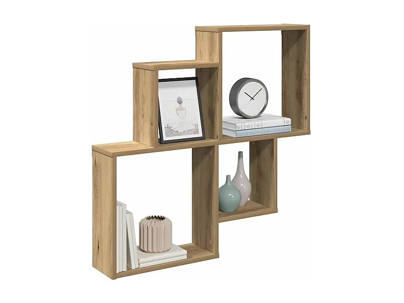 Étagère murale chêne artisanal 80x15x78,5 bois d'ingénierie